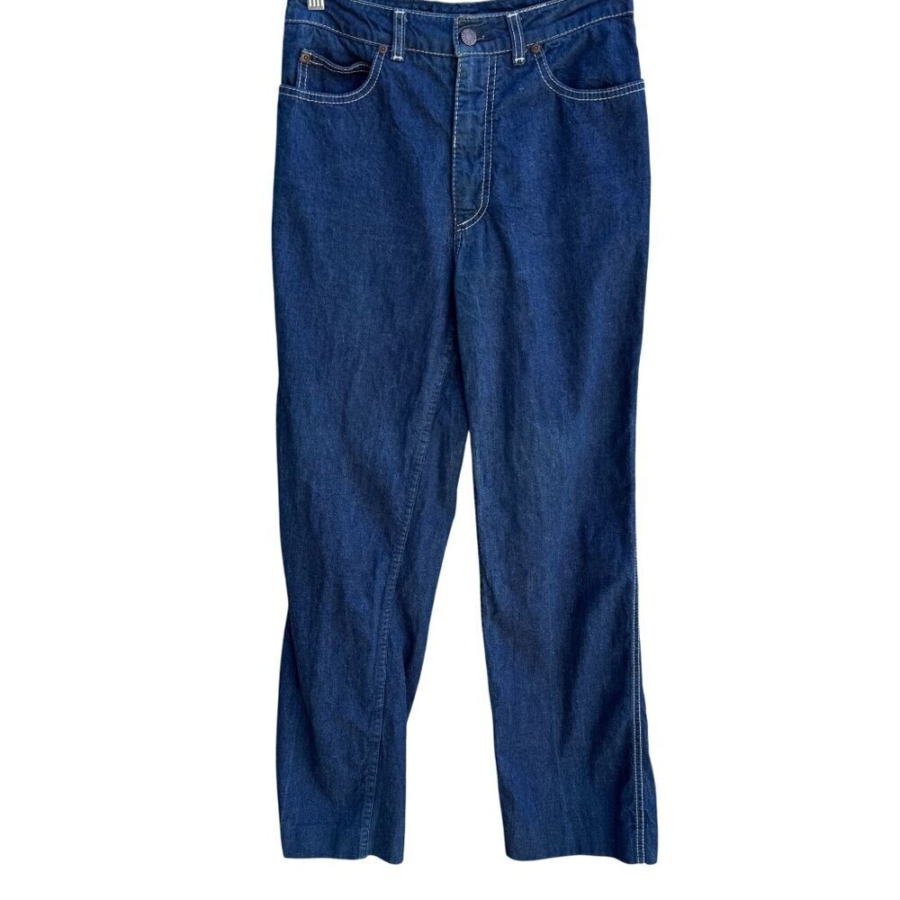 Calvin Klein Vintage 70s 80s Womens High-Waisted Blue Denim Straight‎ Leg Jeans